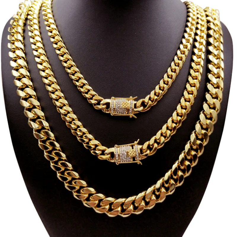 

Amazon Top Selling New Dubai 18K Gold Cuban Chain For Men, Gold Filled Chain