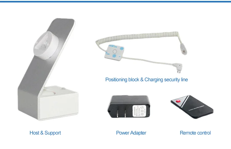 High quality retail shop anti burglar alarm charging mobile phone security display stand