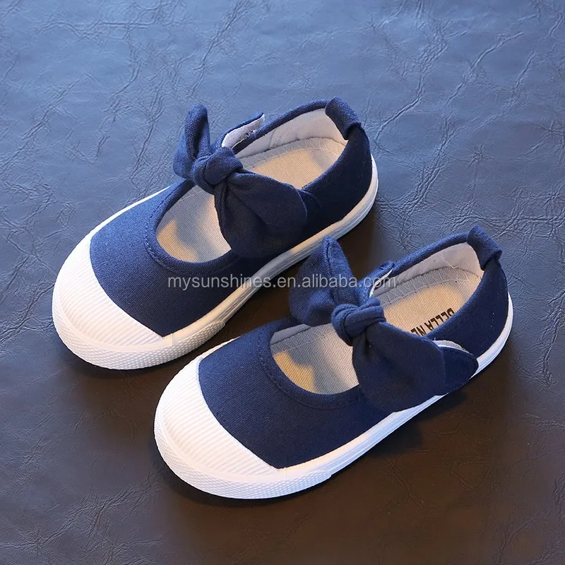 

Size 21-30 Children Girls Shoes Cute Bowknot Princess Child Shoes Candy Color Navy Kids Low Price Canvas Shoes