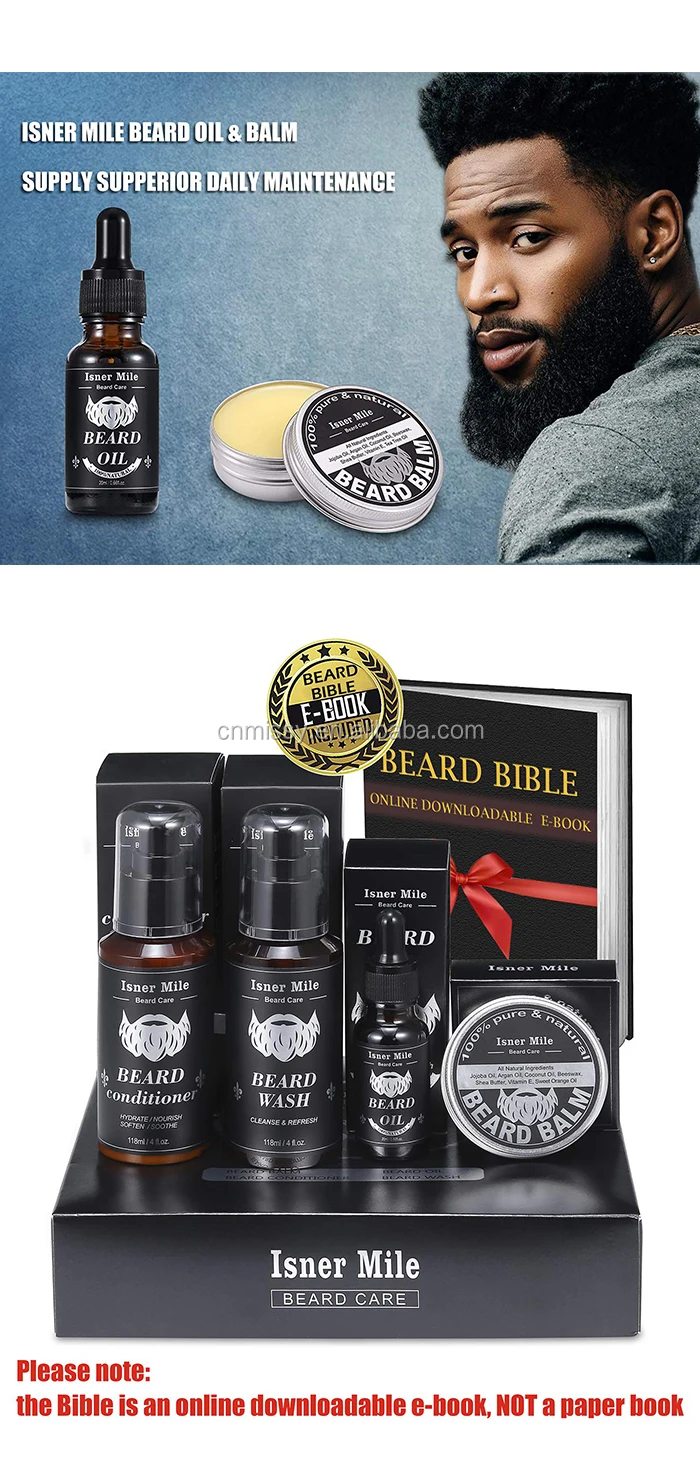 New Perfect Men's Beard Care Gift Set Beard Grooming Kit 4pcs Beard Oil