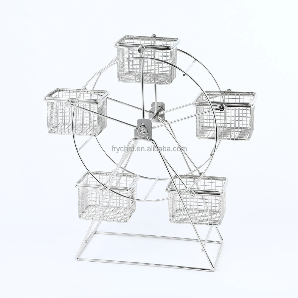 

Metal Rotating Ferris Wheel Cupcake and Dessert Stand Holder , Party Birthday Wedding food holder F0078, Silver