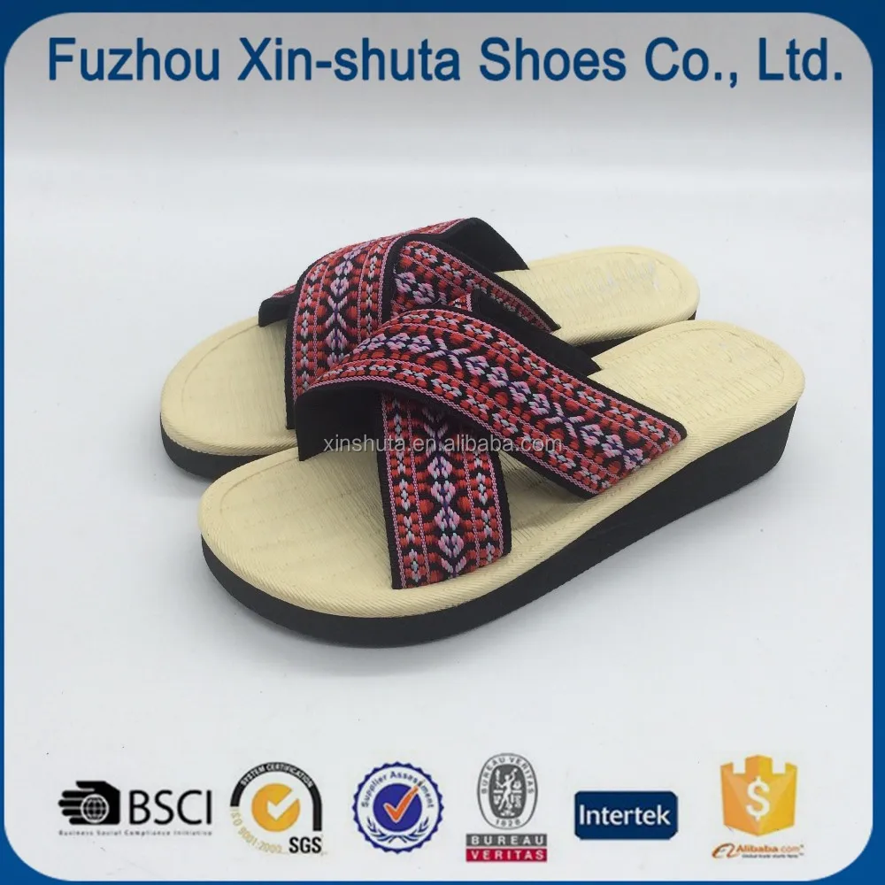 adys high heel wedged bamboo flip flops slippers