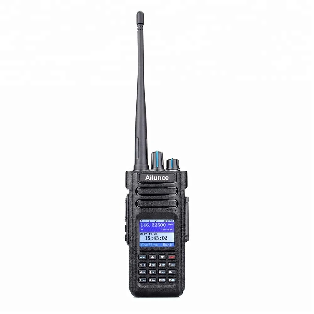 

Dual band dmr radio 10W IP67 GPS walkie talkie digital Ailunce HD1, Black