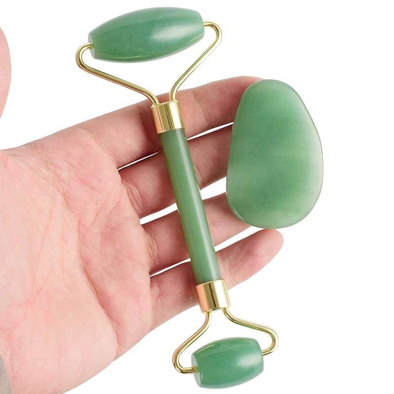 2019 New Oem Label Face Massager Pure Original Anti-Aging Facial 100% Donglin Facial Roller Gua Sha Kit With Gift Box.