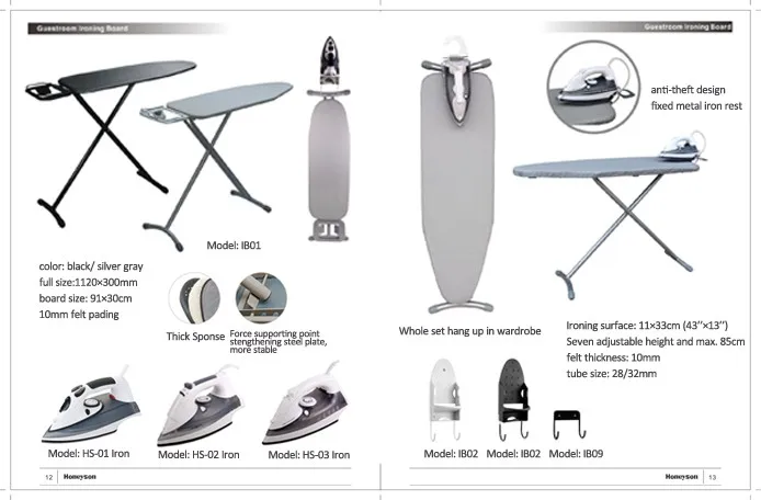 Honeyson Hotel Room Wall Hung Ironing Board Set With Iron Holder Honeyson Hotel Room Wall Hung Ironing Board Set With Iron Holder