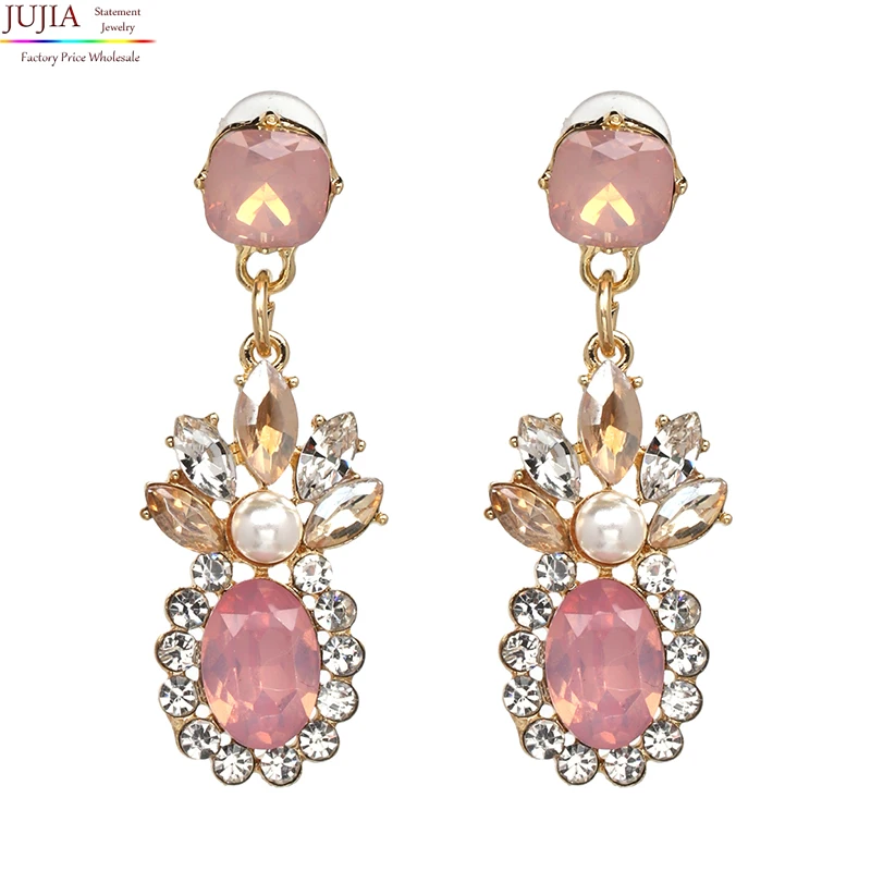 

JuJia Stock for Sale ew Statement Jewelry Simulated Pearl Crystal Drop Earrings For Girls Earring Bijoux Bridal Wedding Jewelry, Picture