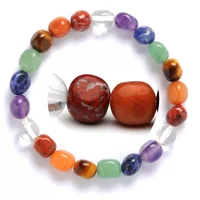 

natural stone bead 7 healing Yoga chakra bracelet