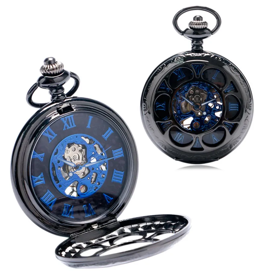 

Luxury Steampunk Hollow Skeleton Mechanical Pocket Watch