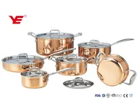 

12pcs Triply copper stainless steel milano cookware set
