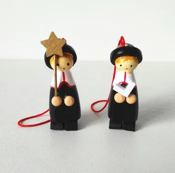 Wooden Hanging Christmas Decorations Figurines Carolers Buy