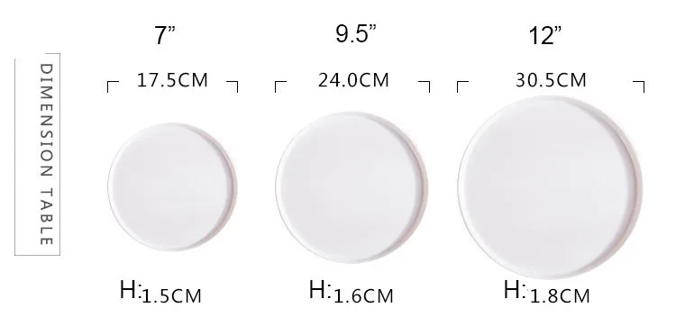 Custom Logo Italian Flat Fine Porcelain 12 inch Pizza Plate Ceramic Plates Dishes