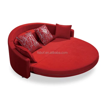 Simple Design Fabric Leather Round Sofa Bed With Red Color Ls820 Buy Sofa Bed Round Sofa Bed Fabric Bed Product On Alibaba Com