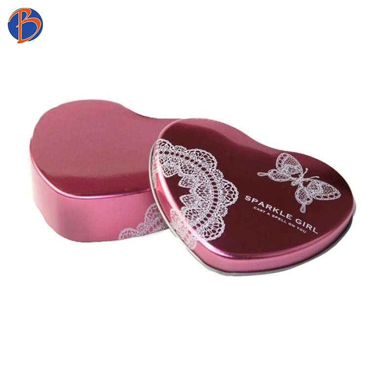 Wholesale heart shaped wedding gift candy tin box packing  cute tin box  metal can for chocolate