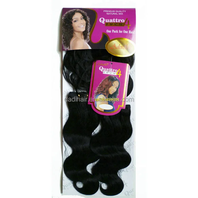 

Cheap wholesale top quality virgin synthetic brazilian hair extension Adorable QUTTRO INDIAN CURL 4pcs/lot hair weft with fringe