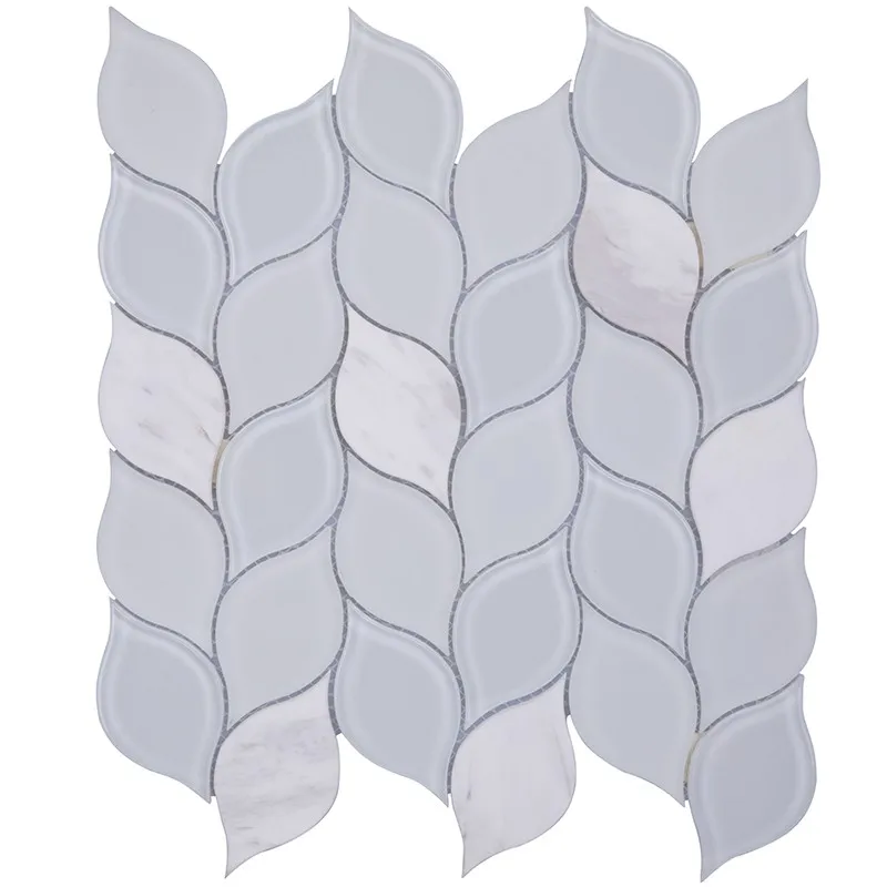 New design waterjet stone mosaic marble arabesque lantern tiles for kitchen splashback