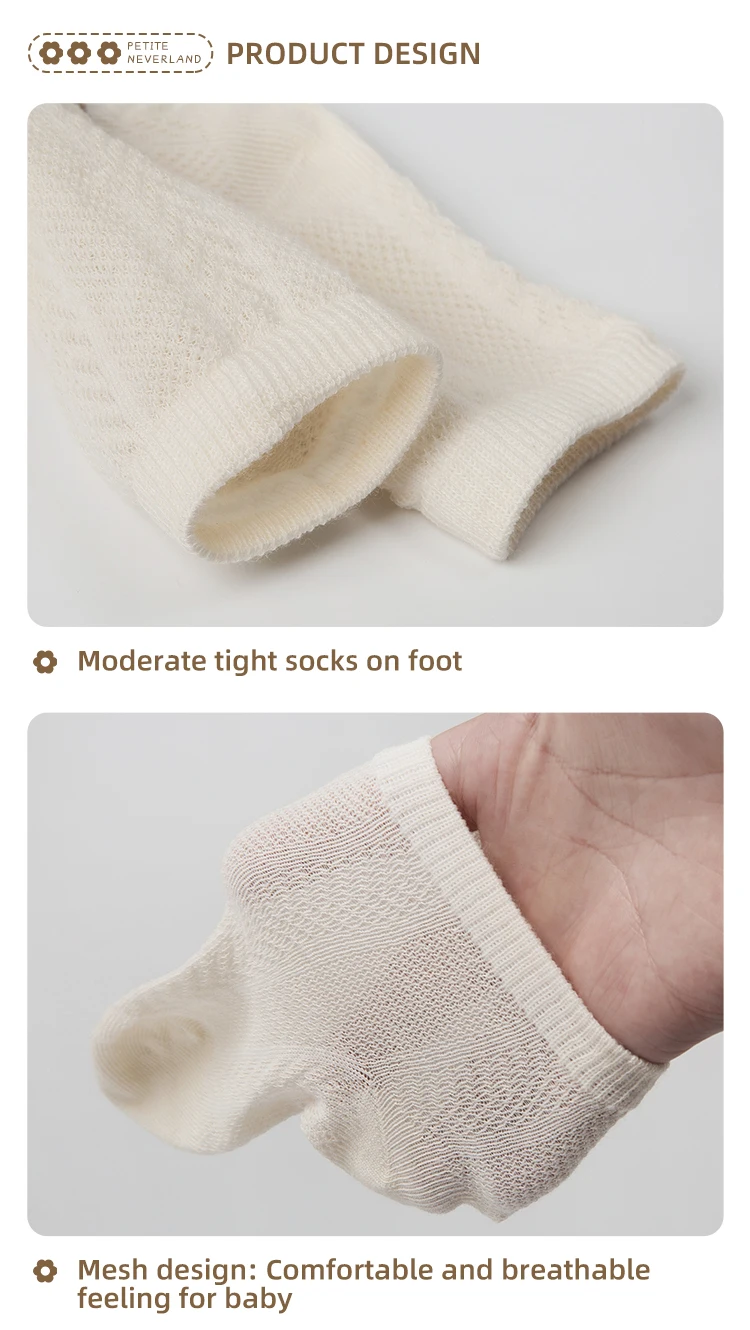 Newborn Baby Cute Boy Tube Knitted Organic Infant Cotton Ankle Mesh