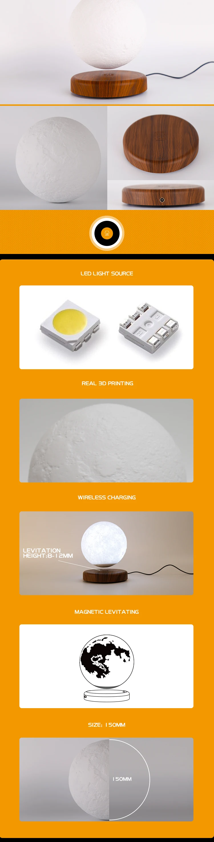 lampara de luna 3d flotante de levitacion magnetica nueva lampara en forma de luna pla buy en forma de luna de lampara 3d luna lampara 3d imprimir