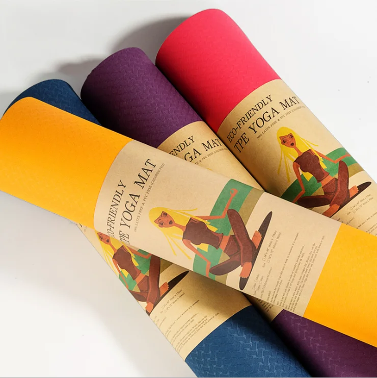 

Aofeite custom print natural rubber yoga mat hemp yoga mat slip mats, Yellow, pink, green, red, blue customized