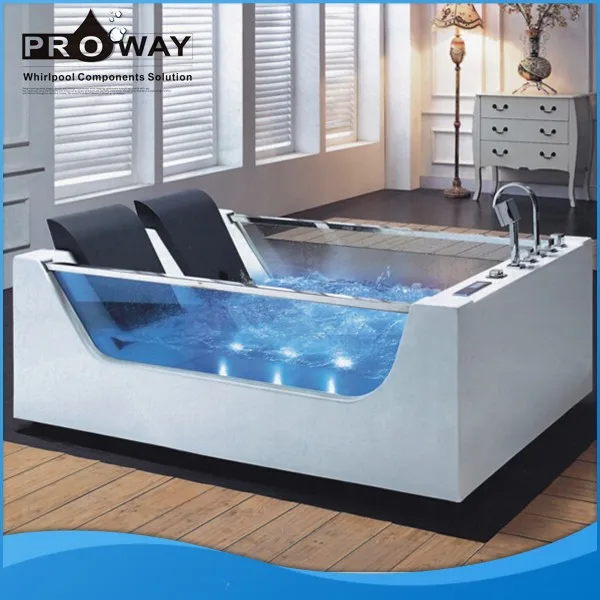 Modern Bathroom Furniture Massage And Soaking Function Indoor Glass Freestanding Corner Bathtub