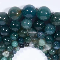 

Wholesale Natural Moss Agate Gemstone Loose Beads For Jewelry Making DIY Handmade Crafts 4mm 6mm 8mm 10mm 12mm 14mm