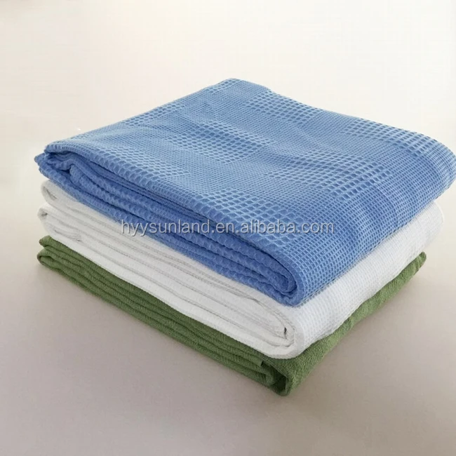 S4218 Hot Sale Crochet Knitted Cellular Waffle Blankets Plain Solid Colors 100 Cotton Thermal