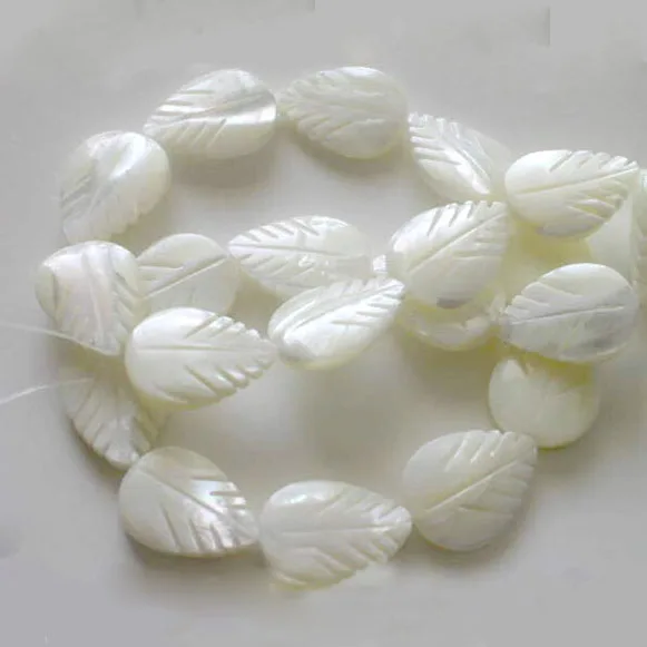 

SP4041 White Mother of pearl leaf beads,MOP shell leaf beads