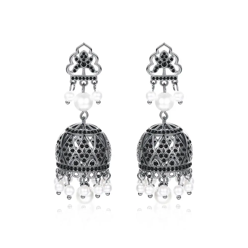 

LUOTEEMI Jhumka Earrings Indian New Design Indian Style Dangle Drop Earring Jewelry for Wedding