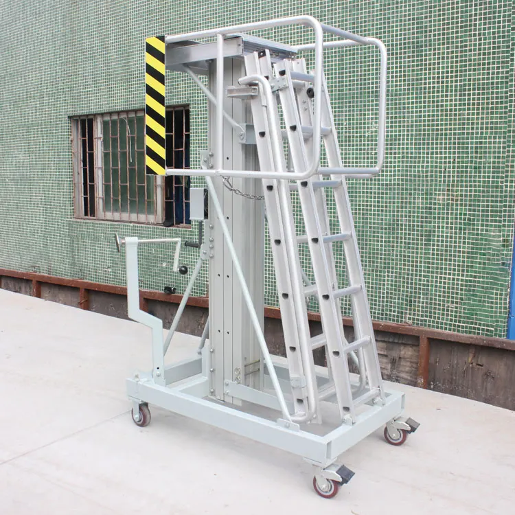 户外多用途手动伸缩铝人升降机