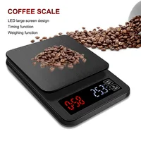 

5kg/0.1g Black Big Digital Kitchen Baking USB Drip Weight Balance Timer LCD Electronic Coffee Scale