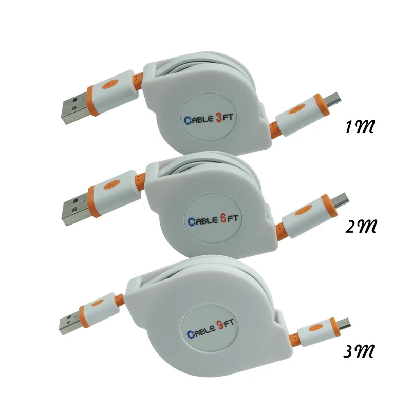 Extendable cord Retractable Micro USB Cable Android Type-c Interface White Cable - ANKUX.COM
