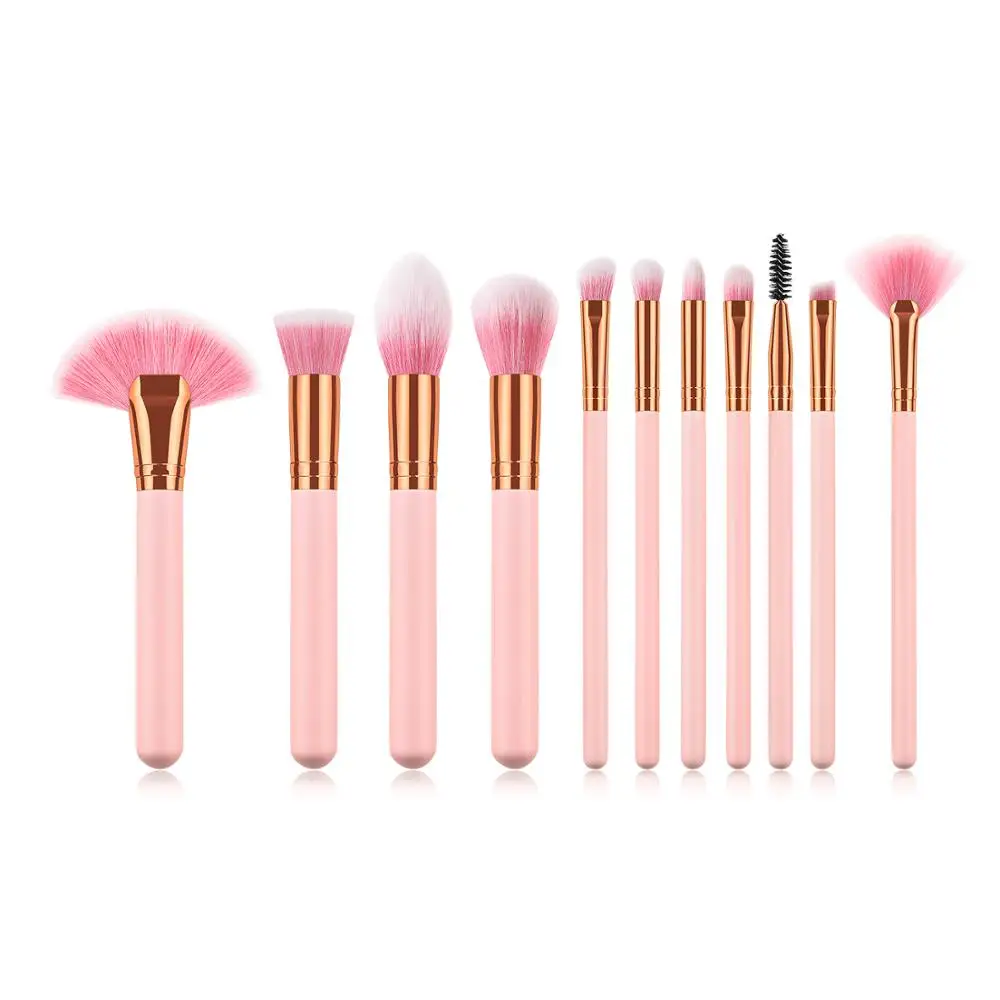 

New Design 11PCS Pink Makeup Brushes Set Faddish Cosmetic Makeup Brush with Cheap Prices