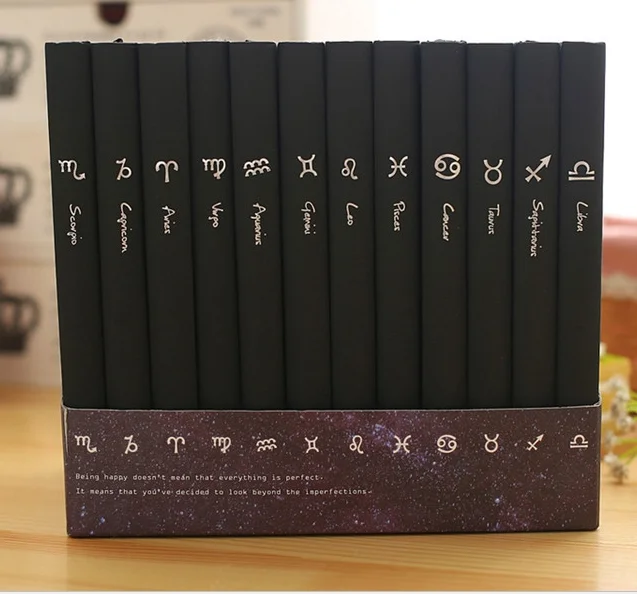 Thread Bound 12 Constellation Black Color A5 Stationary Notebooks For Promotion