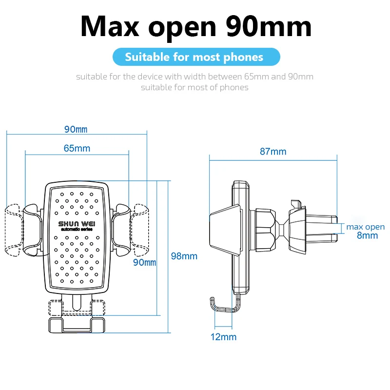 Car auto Air Vent Gravity Linkage Auto Lock and Auto Release One hand Operate Holder Cell Mobile Phone Universal Stand