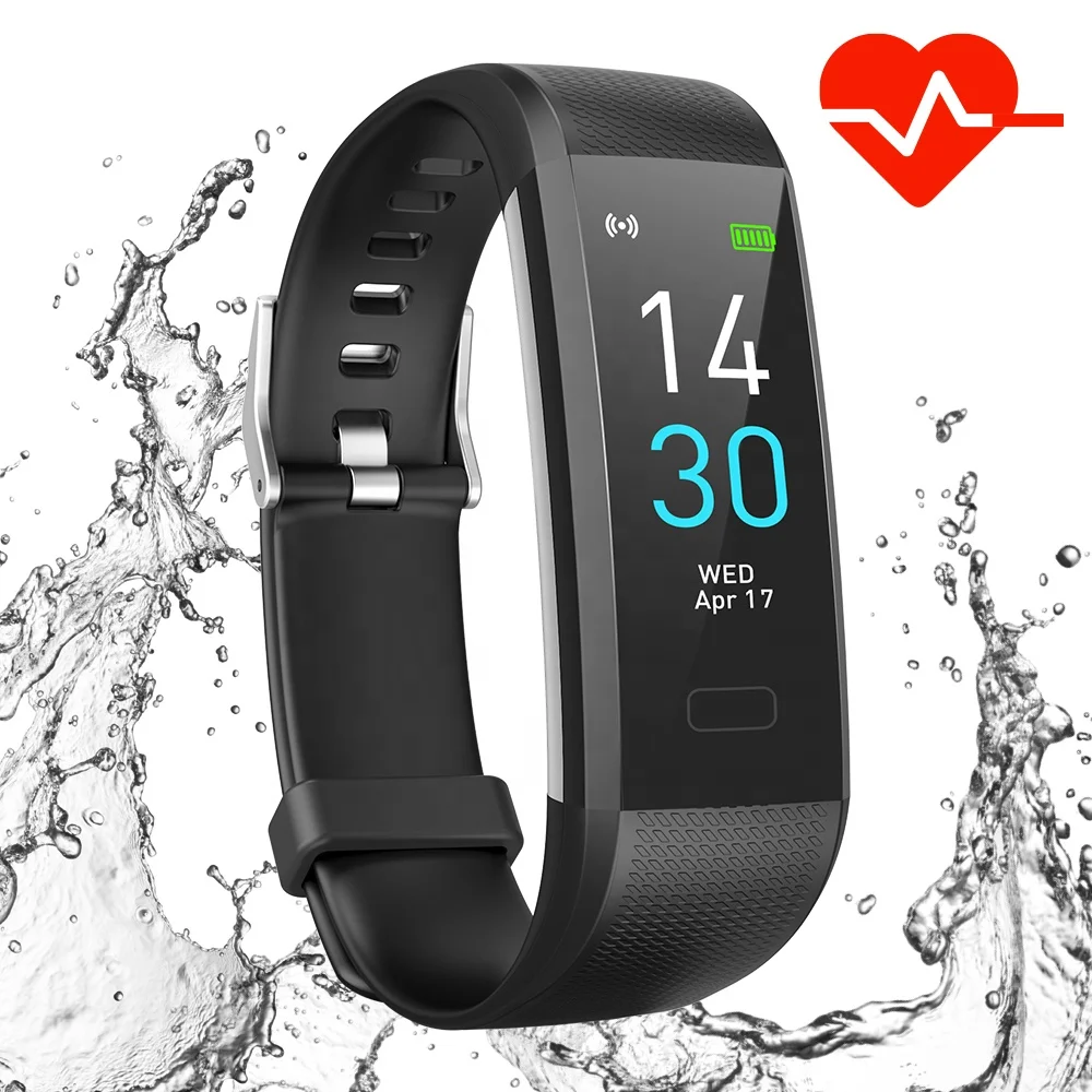 

2020 Color Screen Waterproof Smart Band with Heart Rate Monitor Wristband Bracelet Blood Pressure, Black,blue,purple,green,pink