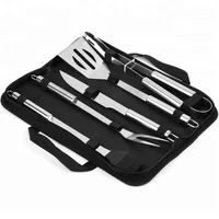 

Outdoor portable 5pcs stainless steel bbq tools set / BBQ Grill Accessories Tool Set With Case Bag