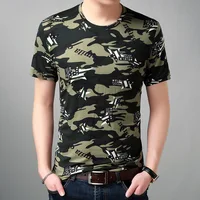 

Hot sale short sleeve custom fit army print crew neck man's print t shirt