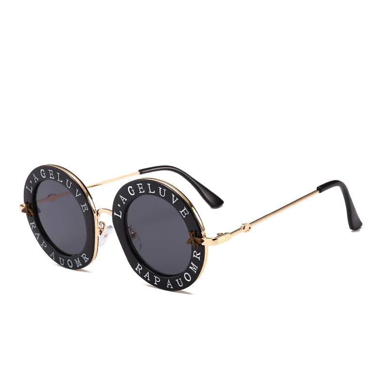 

21233 Superhot Eyewear 2018 Fashion Letters Circle Sun glasses Round Sunglasses