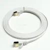 High quality CAT6A shielded gold shell RJ45 flat lan patch cord lead cable