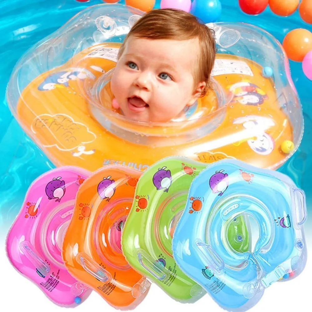 

Amazon Newborn swimming neck ring inflatable baby neck float, Pink,blue,green,orange or customed