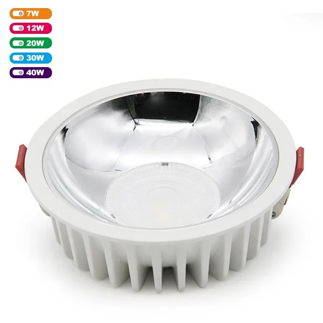 Led downlight ceiling light round recessed LED Down light indoor aluminum 7W 12W 20W 30w cob led downlight