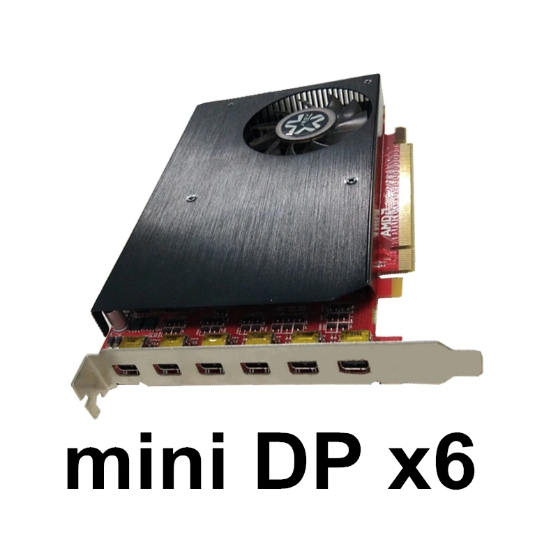 

HD7570 1GB 6DP 6 Port 6 Monitors 4 Port VGA Card