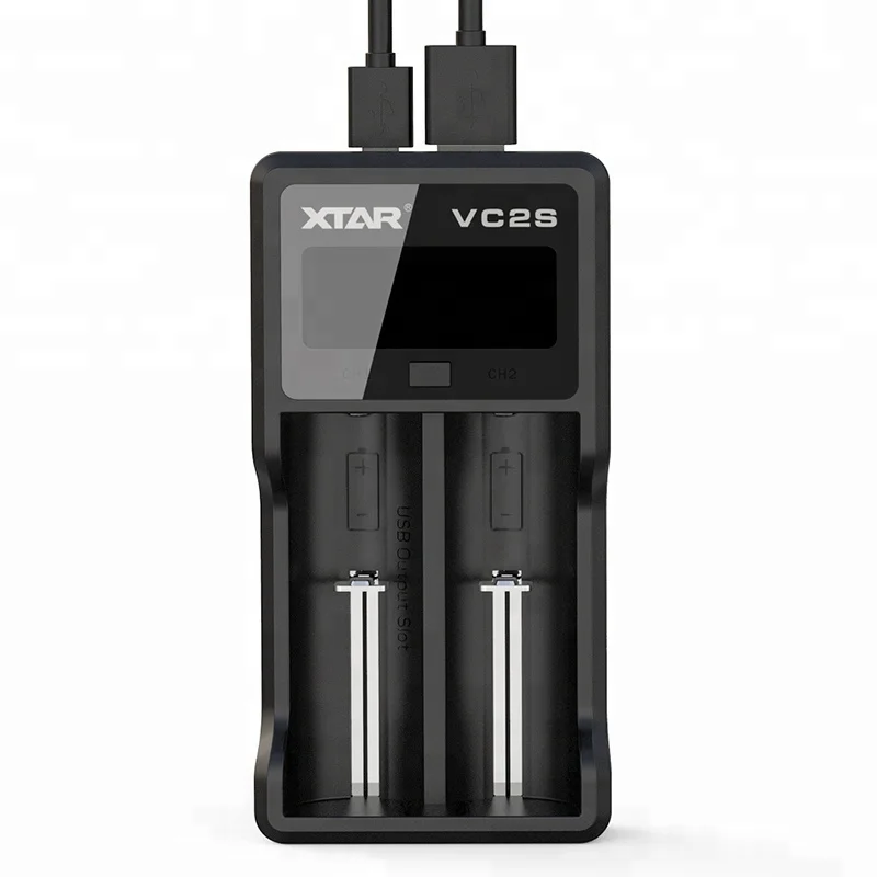 

XTAR New VC2S 2 Slots 18650 3.6V Portable Battery Charger With Upgraded Colorful LCD Display