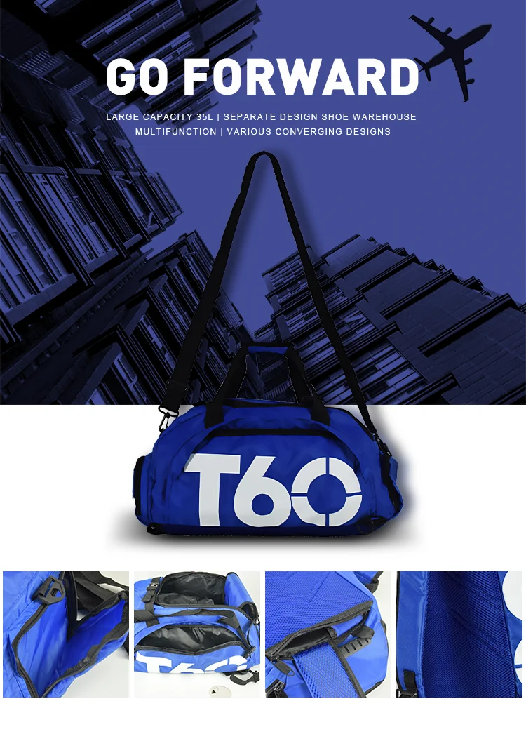 Custom Gym Bag Outdoor Luggage Sport Gym Bag Women Oxford Waterproof Foldable Travel Shoulder 30L Large Travel Duffel Bag