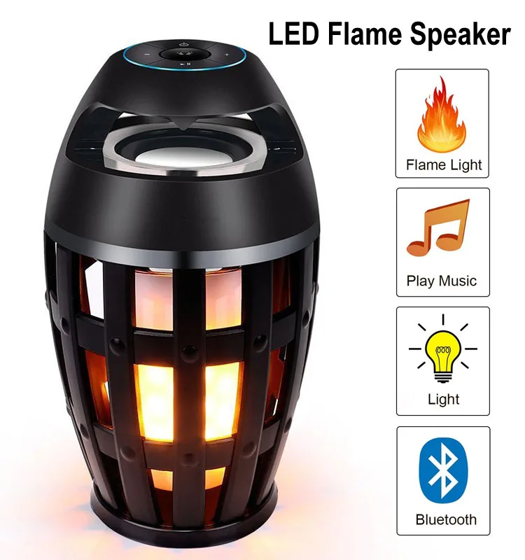 led flame bluetooth speaker