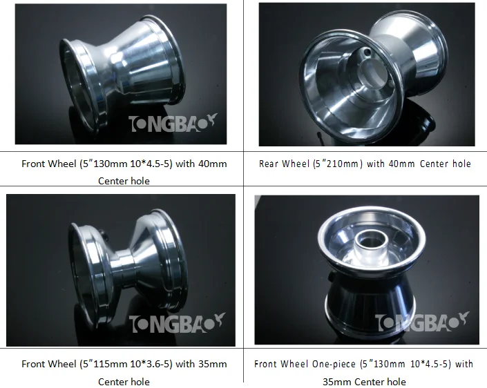 High Quality 5 Inch Go Kart Aluminum Alloy Front Weld Wheel With 40mm