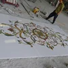 Leaves pattern mosaic leaf tile marble