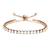 Wholesale Cheap Copper Alloy Rose Gold Fashion Women Crystal Bracelet Adjustable One Row Zirconia Diamond Tennis Bracelet