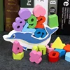 Wholesale Wooden Montessori Math learning Educational shape digital matching kids toys