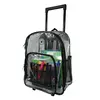 Rolling Clear Backpack Wheeled Transparent School Bag Student Bookbag Clear PVC school backpack bag