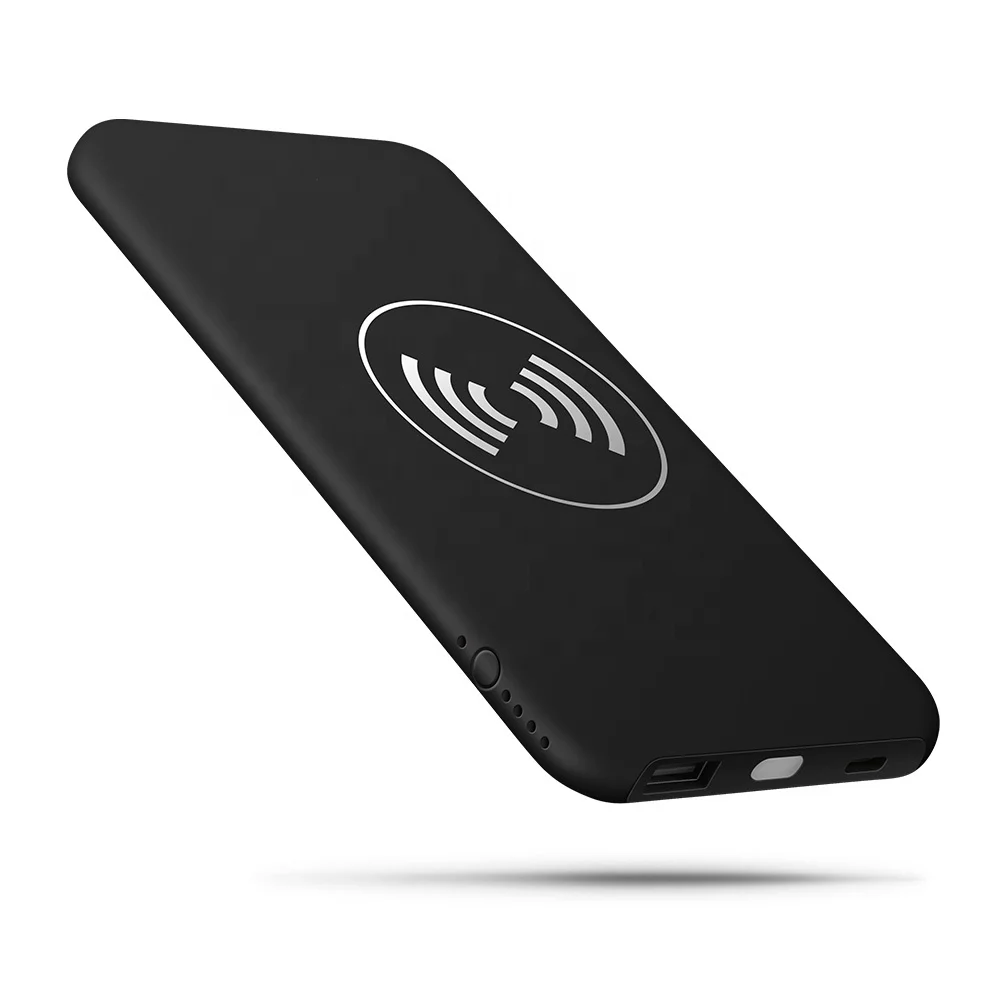 

Hot Products Slim 10000mah Fast Charger Wireless PowerBank, Black/red/white/pink